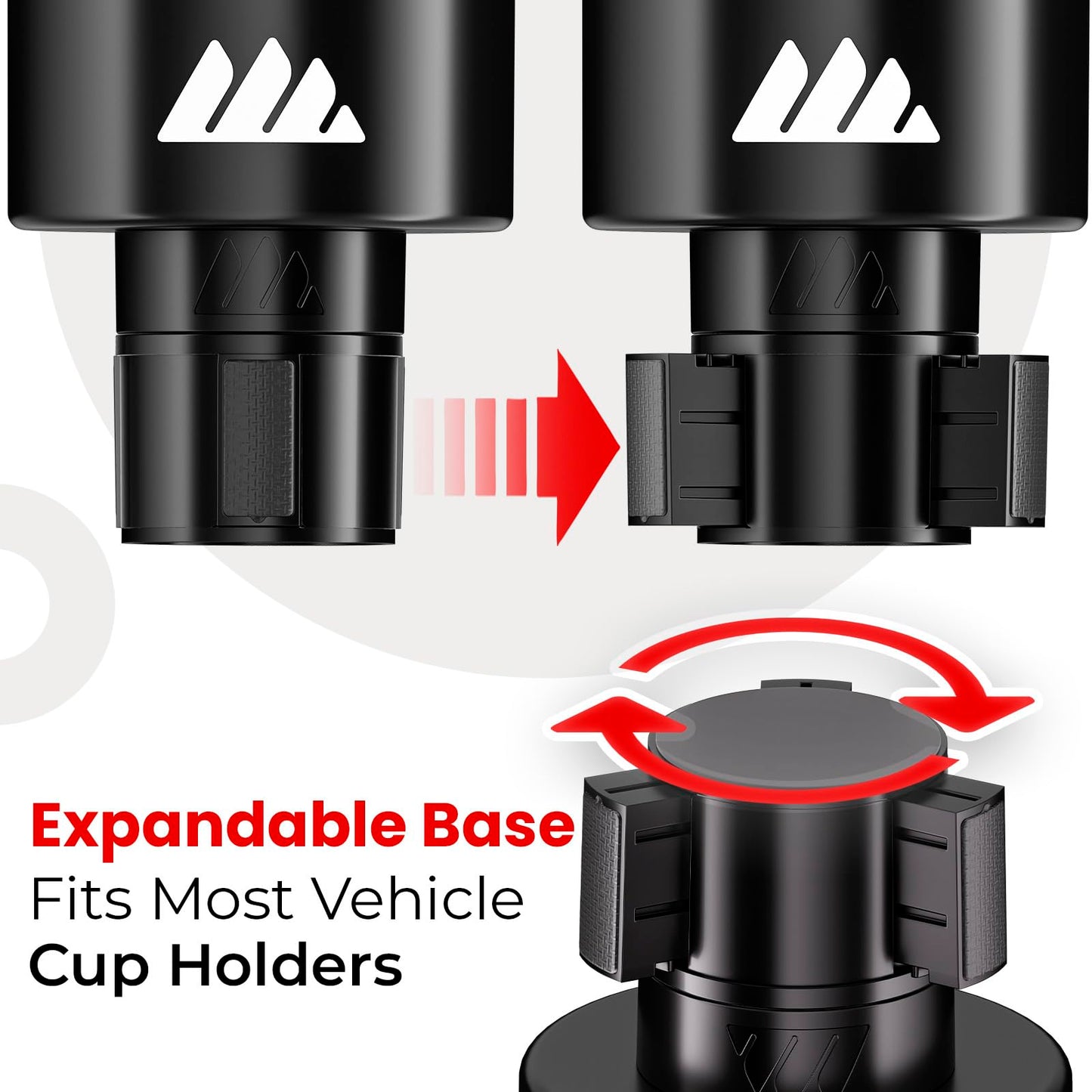 Integral Adjustable Car Cup Holder Expander
