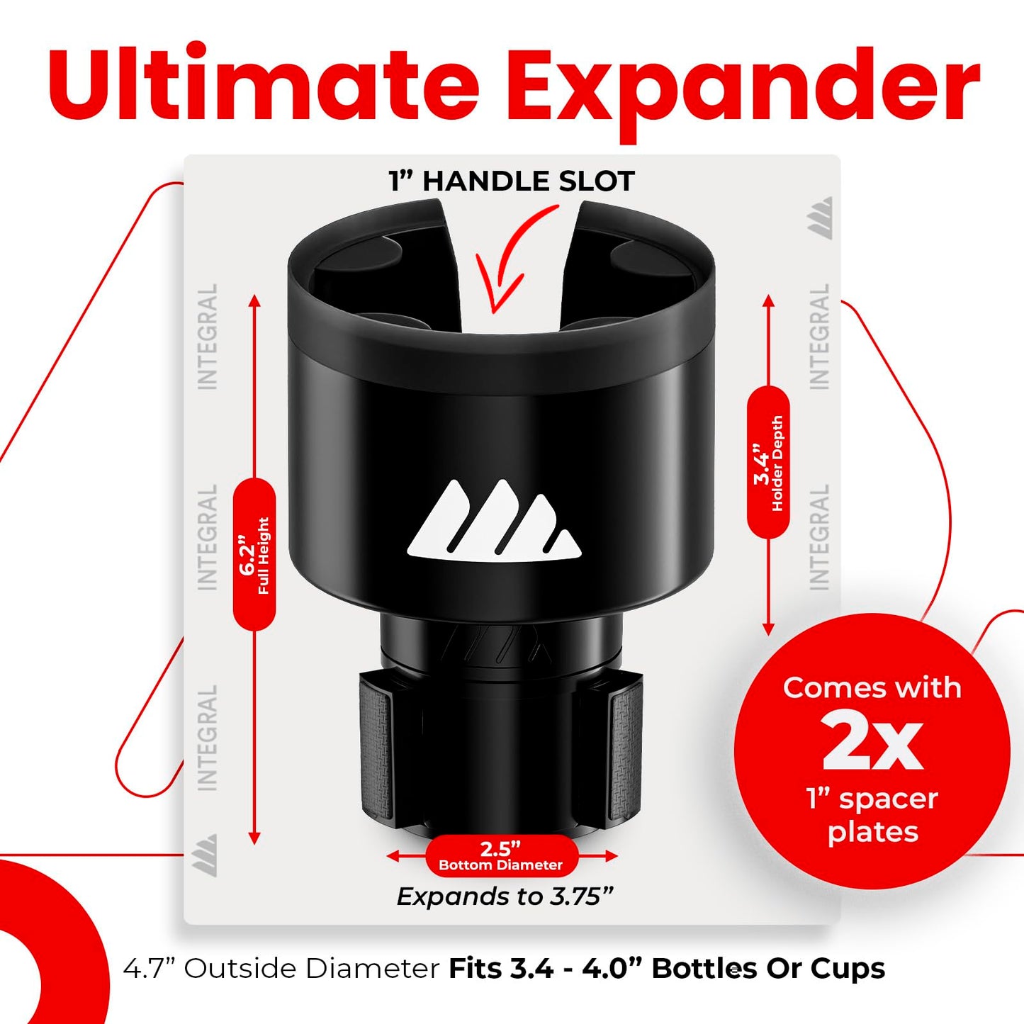 Integral Adjustable Car Cup Holder Expander