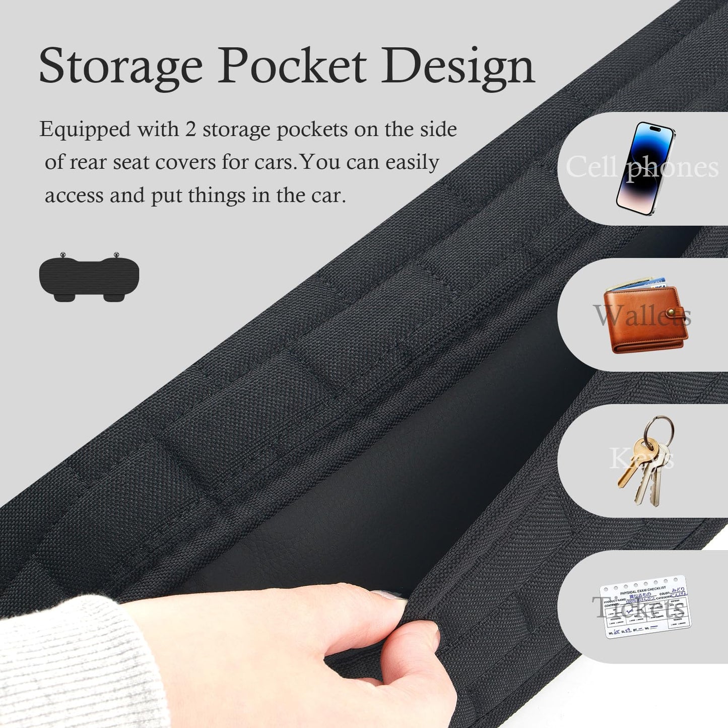 Car Back Seat Cover Non-Slip Breathable Rear Protector